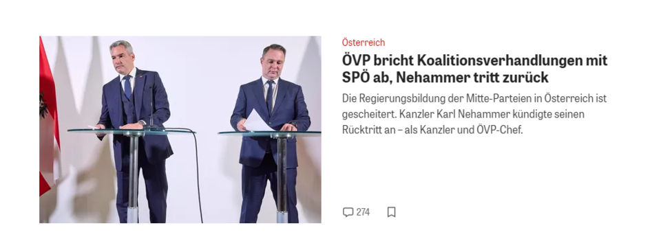 Nehammer-Rücktritt: So reagiert die internationale Presse