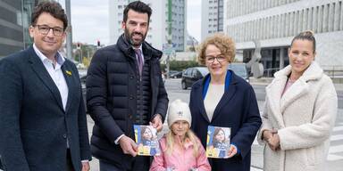 Jakob Pflegerl, &Ouml;AMTC-Direktor Operations f&uuml;r Wien, N&Ouml; und das Bgld., Verkehrslandesrat LH-Stv. Udo Landbauer, Cataleya, Bildungs-Landesr&auml;tin Christiane Teschl-Hofmeister, Radland N&Ouml;-Gesch&auml;ftsf&uuml;hrerin Susanna Hauptmann