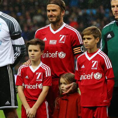 Beckhams: Familien-Auftritt bei Fußball-Spiel