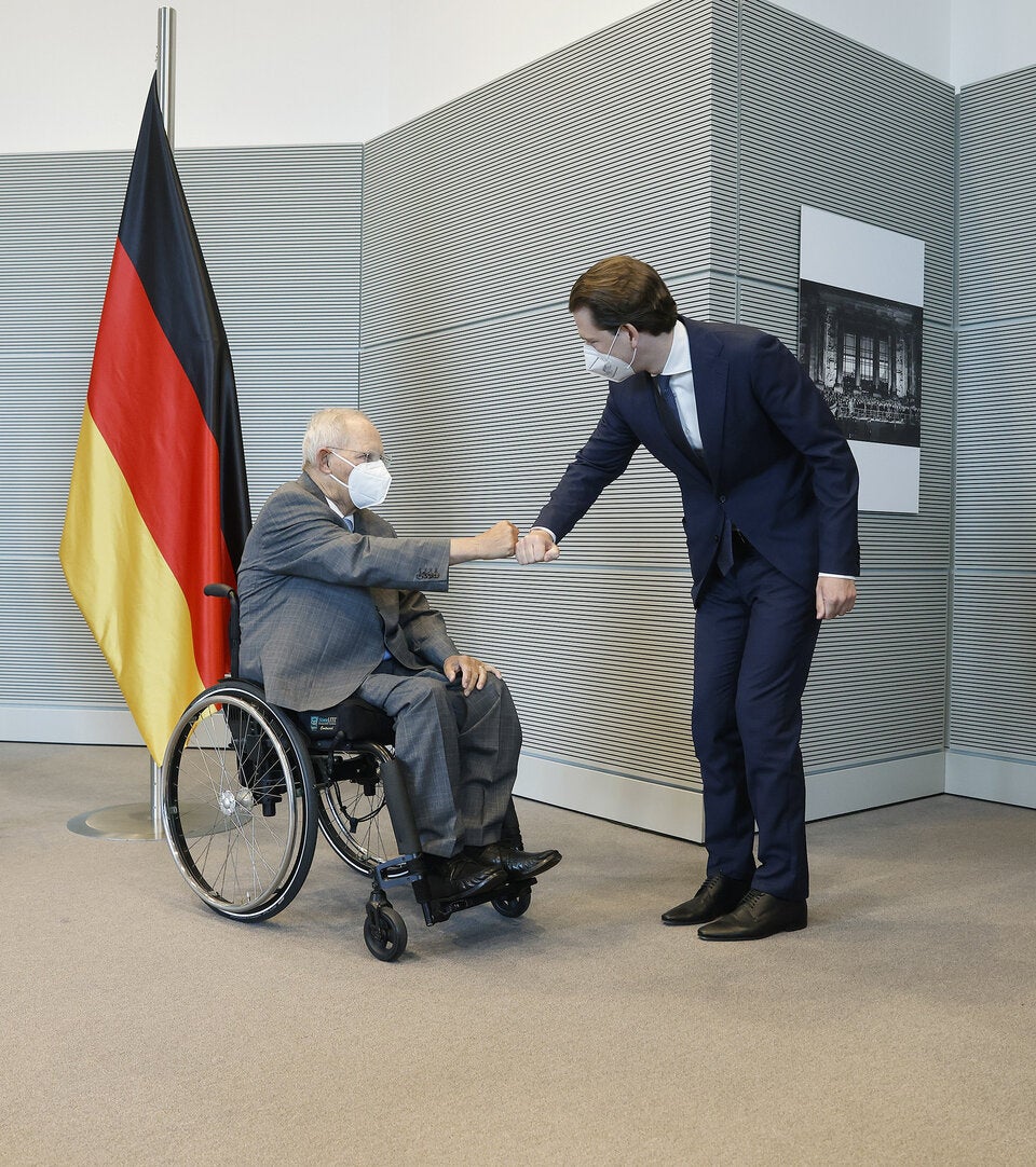 Bundeskanzler Kurz mit Bundestagspräsident Wolfgang Schäuble