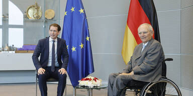 Bundeskanzler Kurz mit Bundestagspr&auml;sident Wolfgang Sch&auml;uble