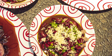 Saures Reh – Fleischsalat mit Käferbohnen & Kürbiskernöl