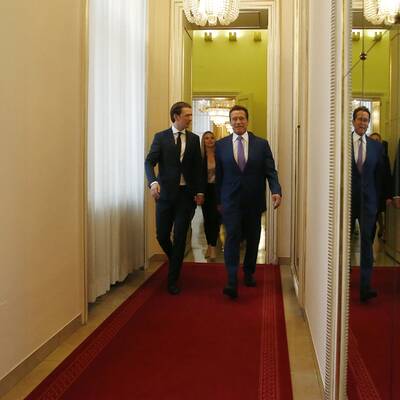 Arnie im Wiener Bundeskanzleramt