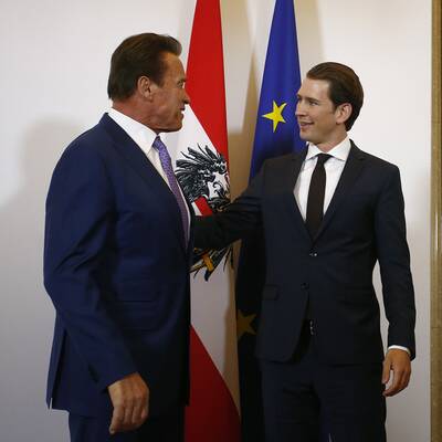 Arnie im Wiener Bundeskanzleramt