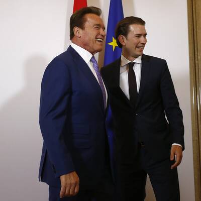 Arnie im Wiener Bundeskanzleramt