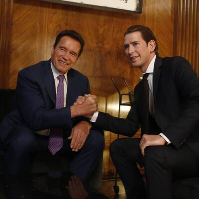 Arnie im Wiener Bundeskanzleramt