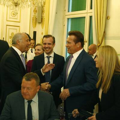 Arnie im Wiener Bundeskanzleramt