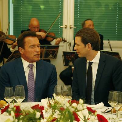 Arnie im Wiener Bundeskanzleramt