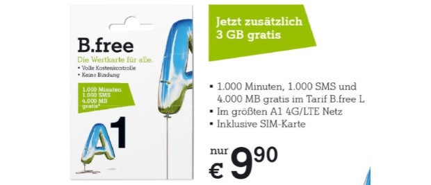 A1 startet B.free LTE-Kampftarife