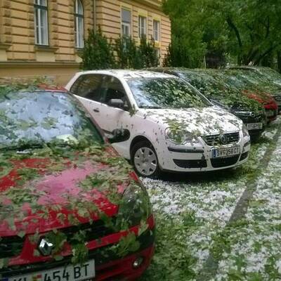 Hagelgewitter fegt über Klagenfurt
