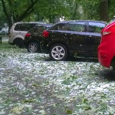 Hagelgewitter fegt über Klagenfurt