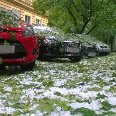 Hagelgewitter fegt über Klagenfurt
