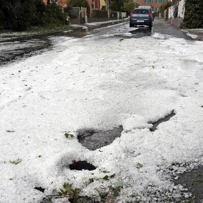 Hagelgewitter fegt über Klagenfurt