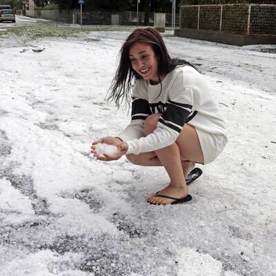 Hagelgewitter fegt über Klagenfurt