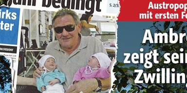 Ambros zeigt erstmals seine Zwillinge