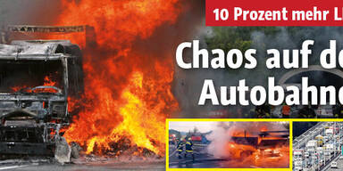 Zehn Prozent mehr Lkws auf Autobahn