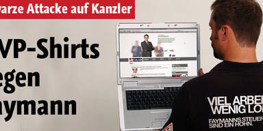 ÖVP-Shirts gegen Kanzler Faymann