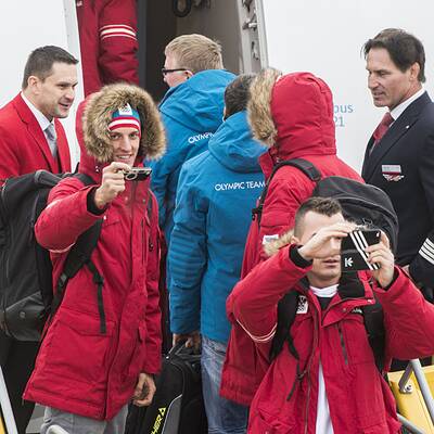 Abflug der ÖOC-Stars nach Sotschi