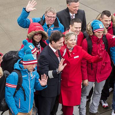 Abflug der ÖOC-Stars nach Sotschi