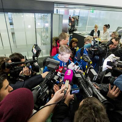 Abflug der ÖOC-Stars nach Sotschi