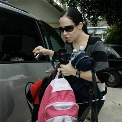 Octomum vor ihrem Haus in  Kalifornien