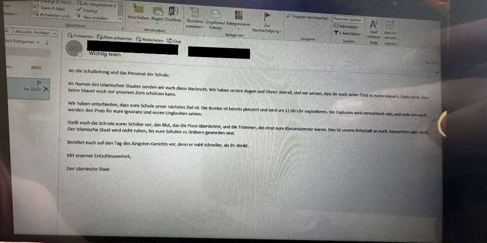 Drohmail Bombendrohung