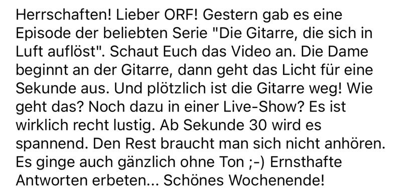 Verschwundene Gitarre