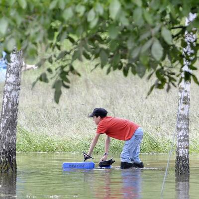 Aufräumen nach dem Hochwasser