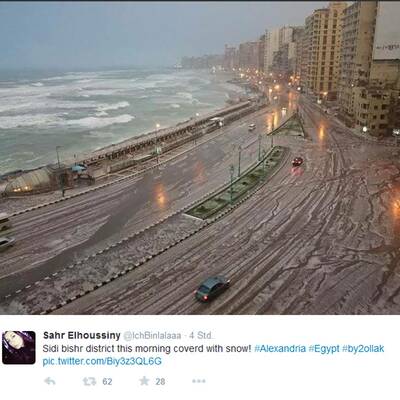 Sogar in Alexandria (Ägypten) schneite es