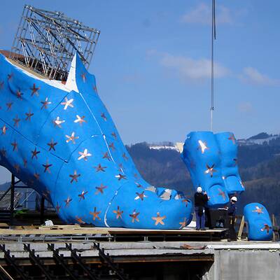 Bregenz: Aufbau für Verdis 