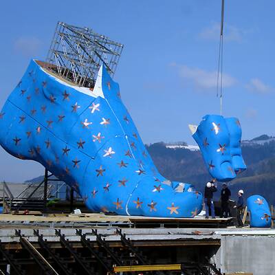 Bregenz: Aufbau für Verdis 