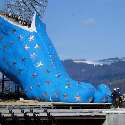 Bregenz: Aufbau für Verdis 