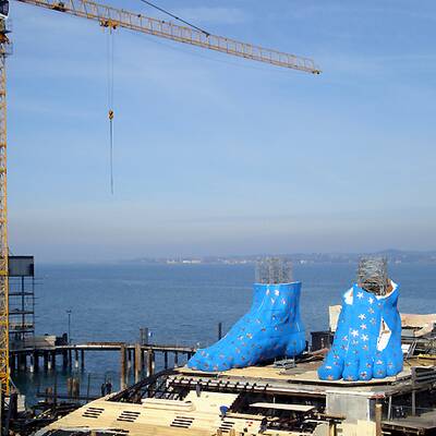 Bregenz: Aufbau für Verdis 