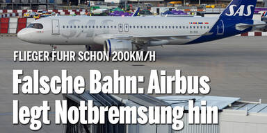 Falsche Bahn: Airbus legt bei 200 km/h Notbremsung hin