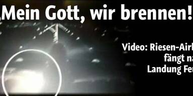 Mega-Airbus fängt bei Landung Feuer