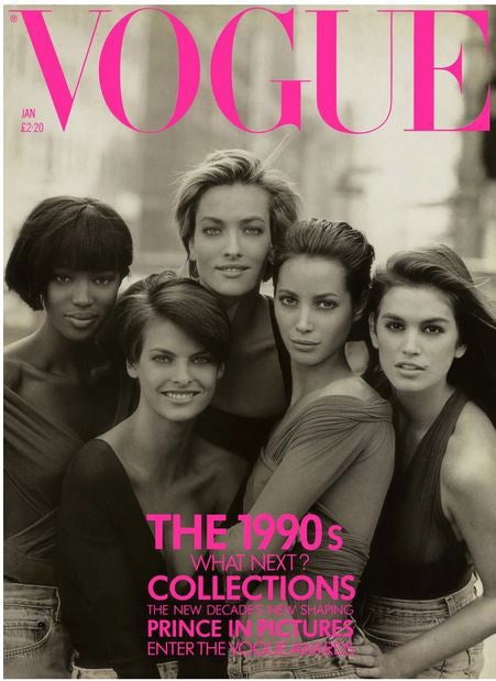 Jänner-Ausgabe 1990. Star-Fotograf Peter Lindbergh († 74) setzte die Traumfrauen in Szene. Damals dabei: Tatjana Patitz († 56).