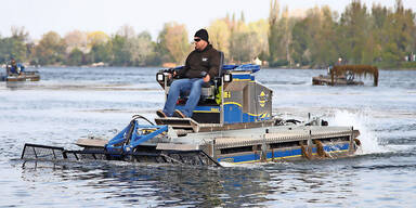 M&auml;hboot Alte Donau