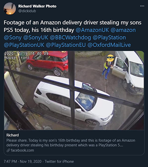 Dreist: Amazon-Fahrer klaute PS5 eines Kunden