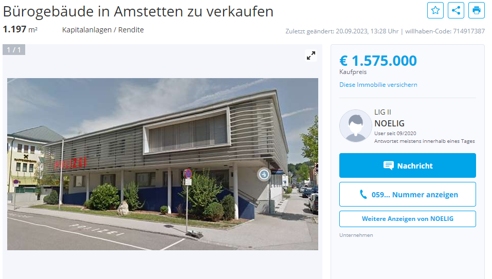 Polizeiinspektion Verkauf