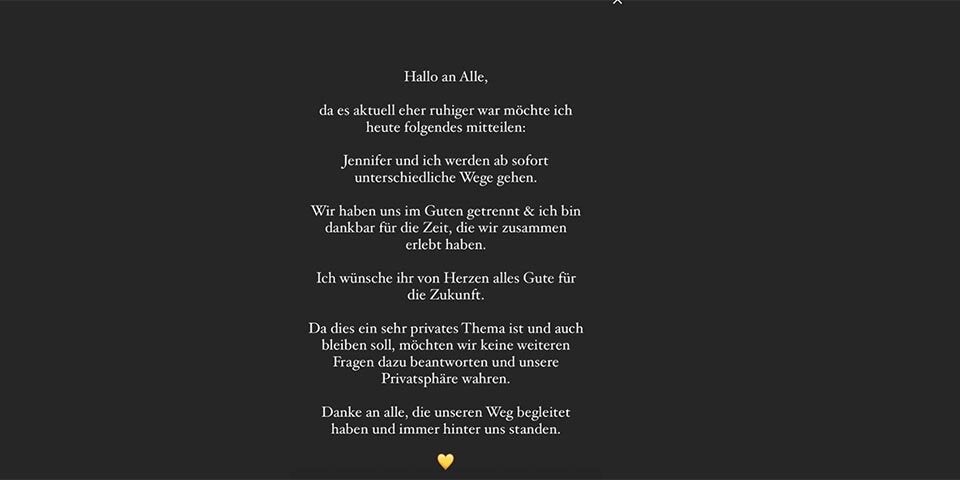 Bachelorpaar: Jenny und Andrej haben sich getrennt