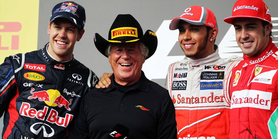 Vettel, Andretti, Hamilton und Alonso 2012