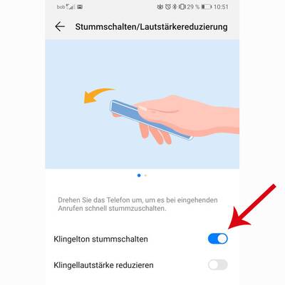 Android-Handy per Umdrehen stummschalten