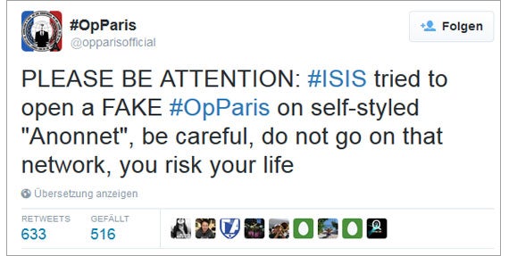 ISIS startet gefälschte Anonymous-Seite