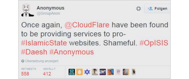 Anonymous: „US-Firma schützt ISIS-Seiten“
