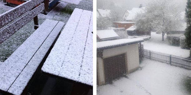 Schnee und Regen in Österreich