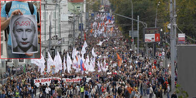 Massenprotest gegen Putin in Moskau