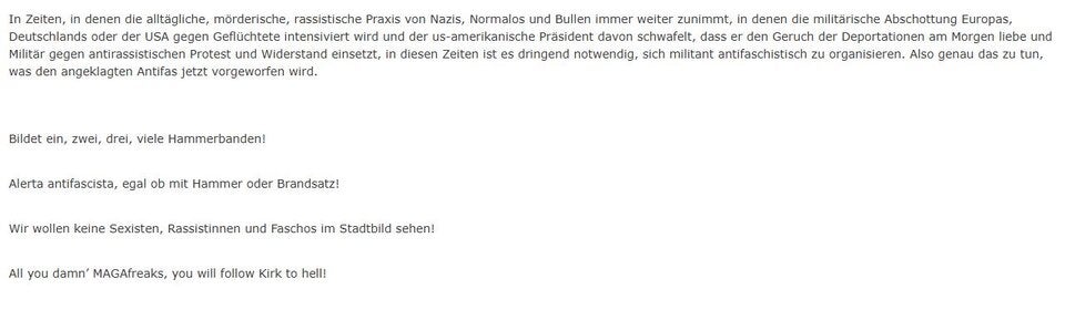 Antifa-Bekennerschreiben