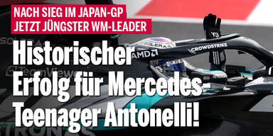 Sieg im Japan-GP: Historischer Erfolg für Mercedes-Teenager Antonelli