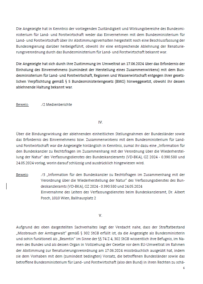 ÖVP-Strafanzeige gegen Gewessler, Seite 6