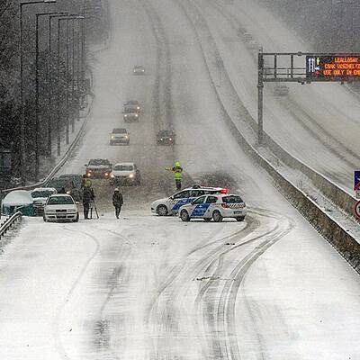 Schnee-Chaos in Ungarn